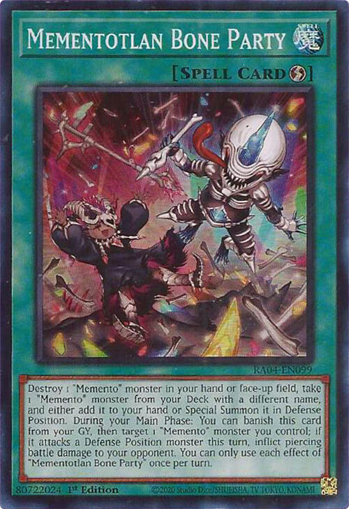 Mementotlan Bone Party RA04-EN099 card from Quarter Century Stampede