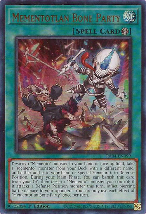 Mementotlan Bone Party (UR) RA04-EN099 card from Quarter Century Stampede