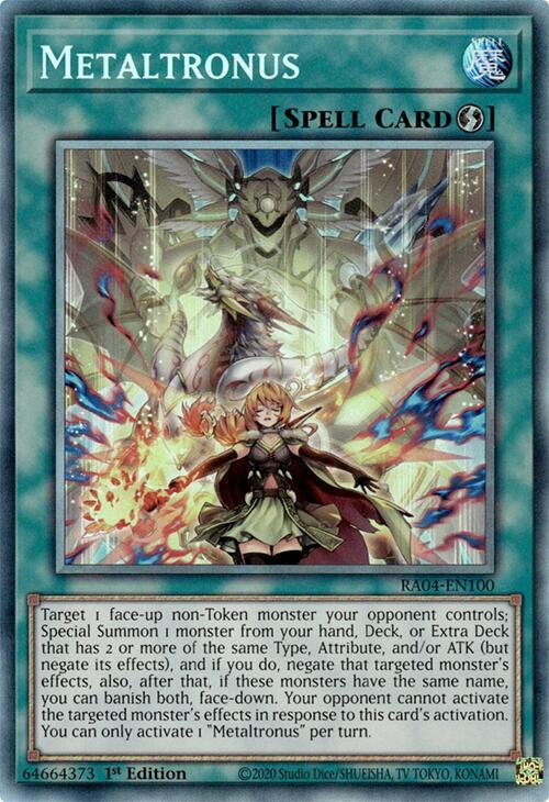Metaltronus (PCR) RA04-EN100 card from Quarter Century Stampede