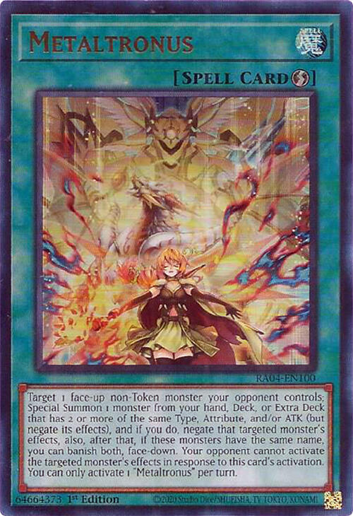 Metaltronus (UR) RA04-EN100 card from Quarter Century Stampede