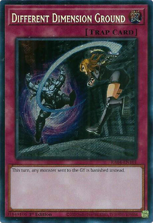 Different Dimension Ground (Secret Rare) RA04-EN101 card from Quarter Century Stampede