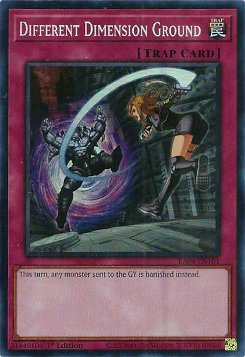 Different Dimension Ground RA04-EN101 card from Quarter Century Stampede