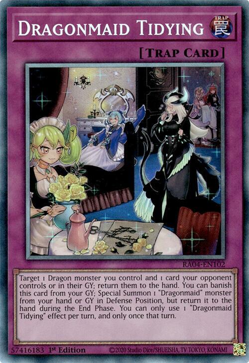 Dragonmaid Tidying (PCR) RA04-EN102 card from Quarter Century Stampede