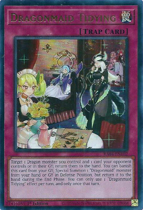 Dragonmaid Tidying (UR) RA04-EN102 card from Quarter Century Stampede