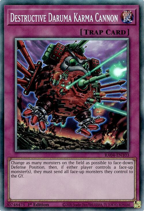 Destructive Daruma Karma Cannon (PCR) RA04-EN103 card from Quarter Century Stampede