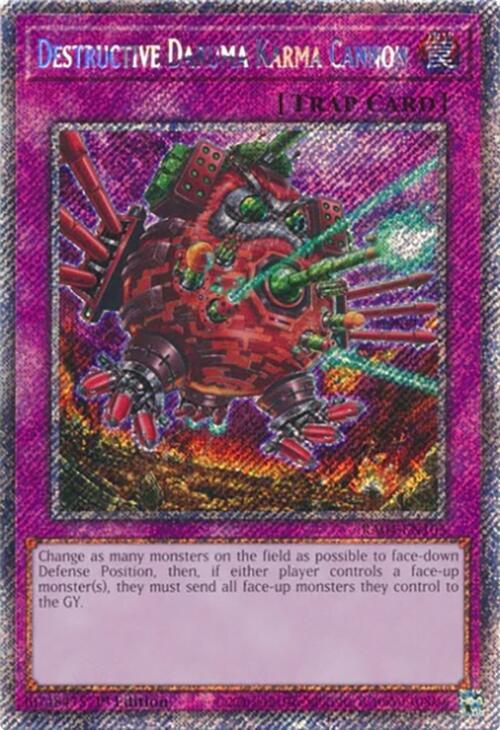 Destructive Daruma Karma Cannon (Platinum Secret Rare) RA04-EN103 card from Quarter Century Stampede