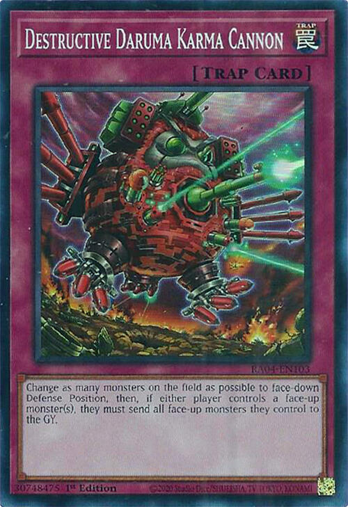 Destructive Daruma Karma Cannon RA04-EN103 card from Quarter Century Stampede