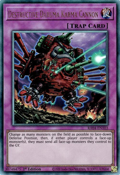 Destructive Daruma Karma Cannon (PUR) RA04-EN103 card from Quarter Century Stampede