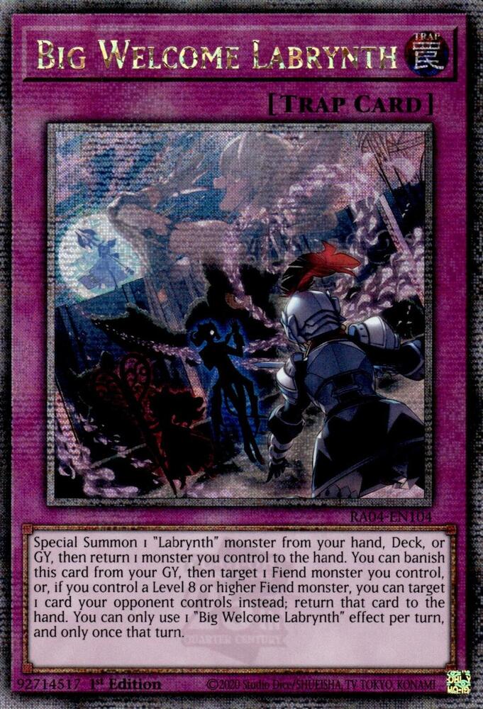 Big Welcome Labrynth (Quarter Century Secret Rare) RA04-EN104 card from Quarter Century Stampede