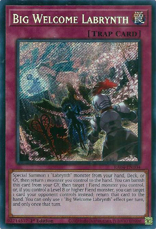 Big Welcome Labrynth (Secret Rare) RA04-EN104 card from Quarter Century Stampede
