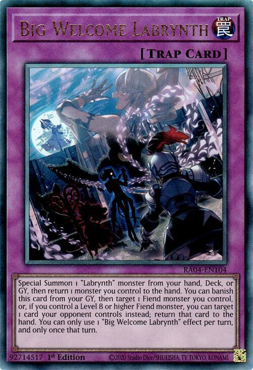 Big Welcome Labrynth (PUR) RA04-EN104 card from Quarter Century Stampede
