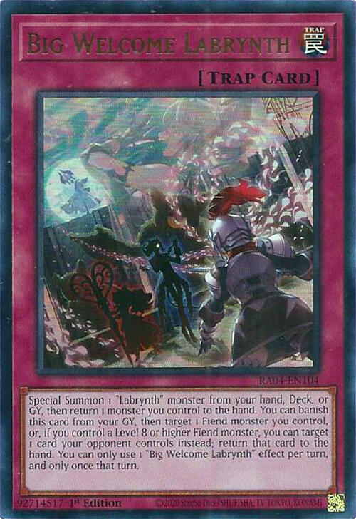 Big Welcome Labrynth (UR) RA04-EN104 card from Quarter Century Stampede
