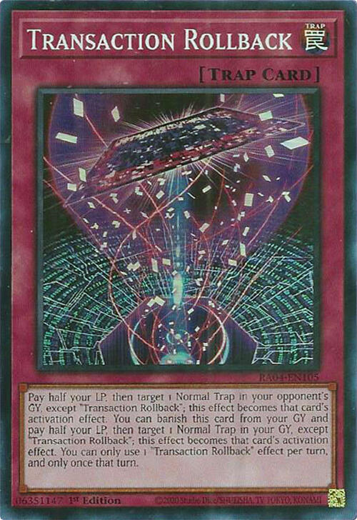 Transaction Rollback RA04-EN105 card from Quarter Century Stampede
