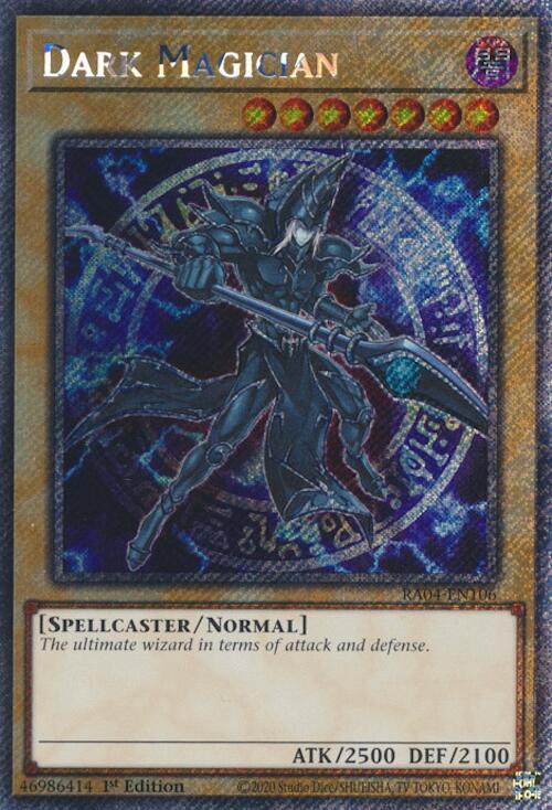 Dark Magician (7th Art) (Platinum Secret Rare) RA04-EN106 card from Quarter Century Stampede
