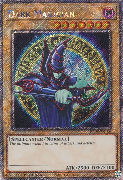 Dark Magician (9th Art) (Platinum Secret Rare) RA04-EN106 card from Quarter Century Stampede