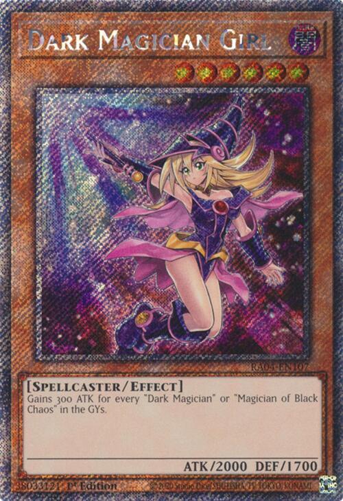 Dark Magician Girl (7th Art) (Platinum Secret Rare) RA04-EN107 card from Quarter Century Stampede