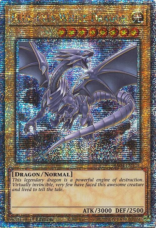 Blue-Eyes White Dragon (8th Art) (Quarter Century Secret Rare) RA04-EN108 card from Quarter Century Stampede
