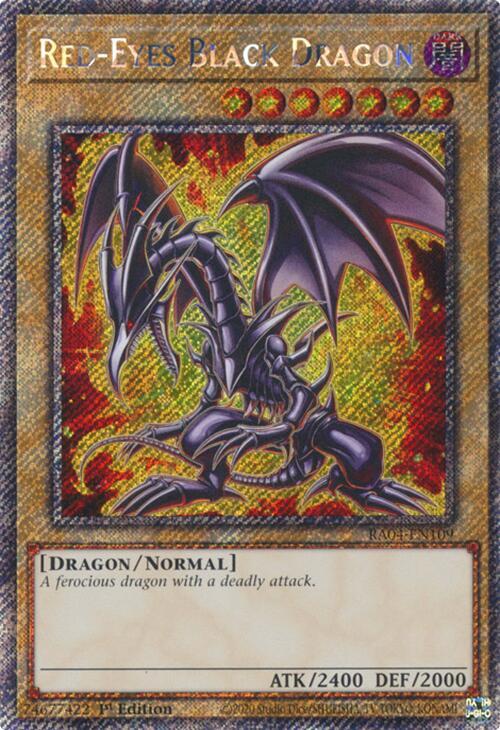 Red-Eyes Black Dragon (7th Art) (Platinum Secret Rare) RA04-EN109 card from Quarter Century Stampede