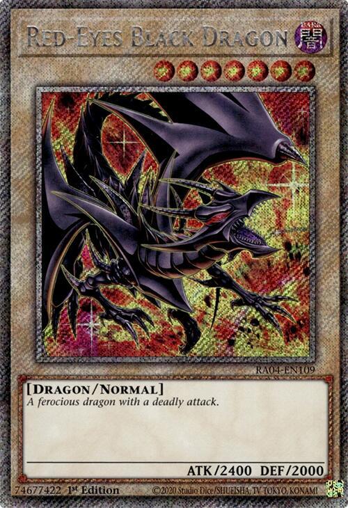 Red-Eyes Black Dragon (8th Art) (Platinum Secret Rare) RA04-EN109 card from Quarter Century Stampede