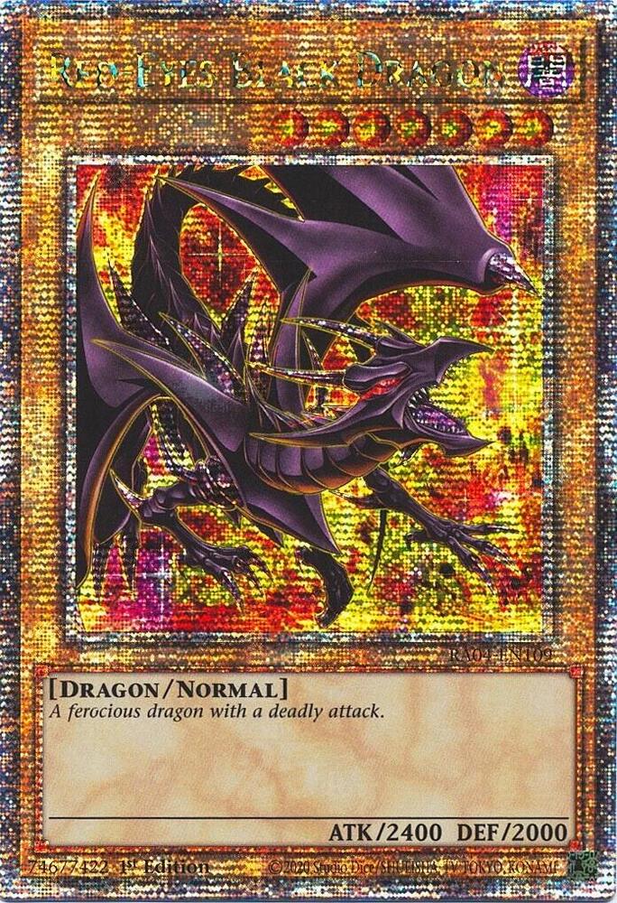 Red-Eyes Black Dragon (8th Art) (Quarter Century Secret Rare) RA04-EN109 card from Quarter Century Stampede