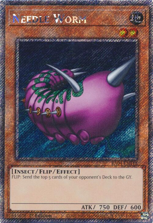 Needle Worm (Platinum Secret Rare) RA04-EN112 card from Quarter Century Stampede