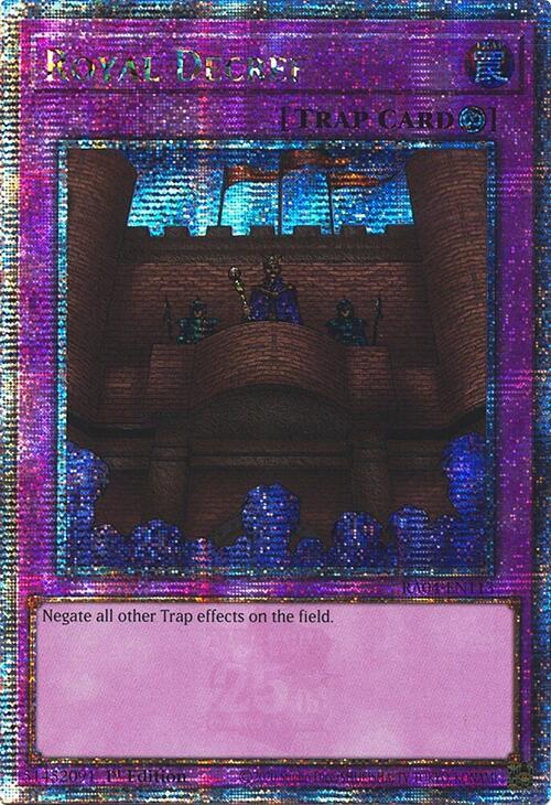 Royal Decree (Quarter Century Secret Rare) RA04-EN113 card from Quarter Century Stampede