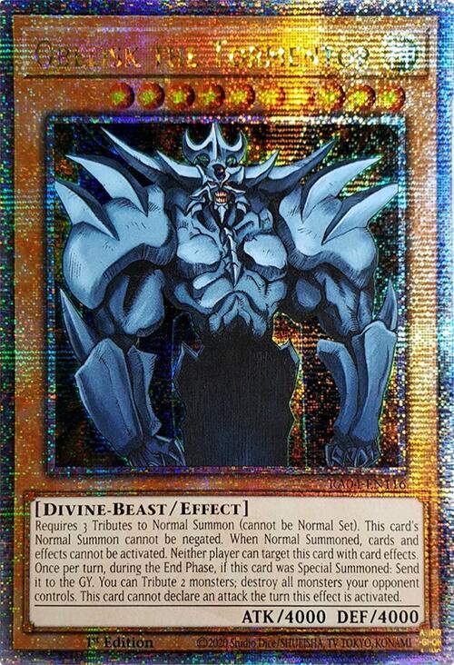 Obelisk the Tormentor (Quarter Century Secret Rare) RA04-EN116 card from Quarter Century Stampede