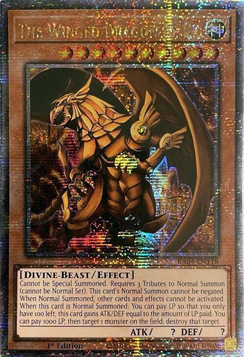 The Winged Dragon of Ra (Quarter Century Secret Rare) RA04-EN118 card from Quarter Century Stampede