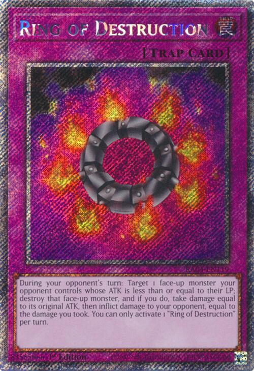 Ring of Destruction (Platinum Secret Rare) RA04-EN119 card from Quarter Century Stampede