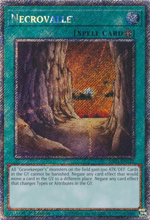 Necrovalley (Platinum Secret Rare) RA04-EN122 card from Quarter Century Stampede
