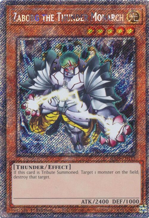 Zaborg the Thunder Monarch (Platinum Secret Rare) RA04-EN125 card from Quarter Century Stampede