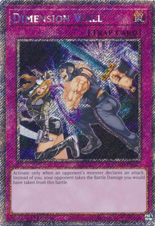 Dimension Wall (Platinum Secret Rare) RA04-EN127 card from Quarter Century Stampede