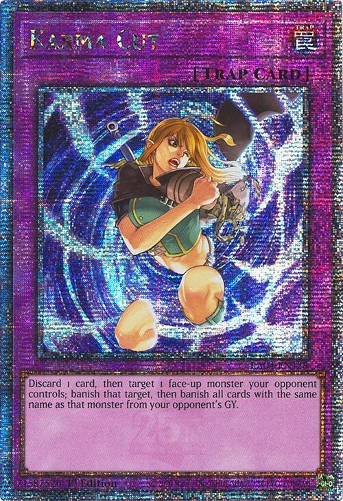 Karma Cut (Quarter Century Secret Rare) RA04-EN128 card from Quarter Century Stampede