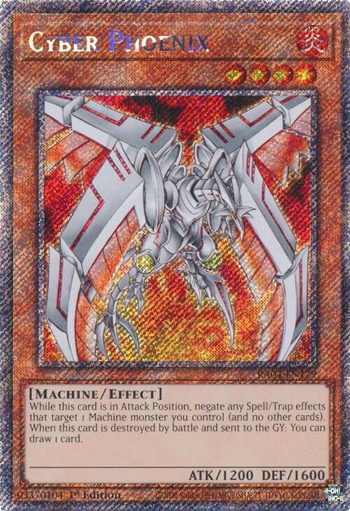 Cyber Phoenix (Platinum Secret Rare) RA04-EN129 card from Quarter Century Stampede