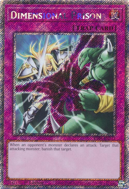 Dimensional Prison (Platinum Secret Rare) RA04-EN132 card from Quarter Century Stampede