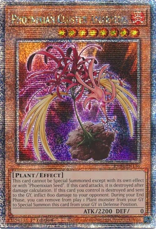 Phoenixian Cluster Amaryllis (Quarter Century Secret Rare) RA04-EN136 card from Quarter Century Stampede