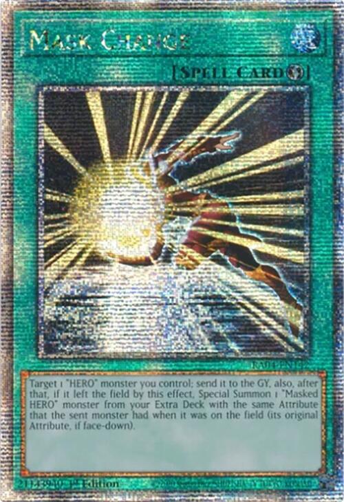 Mask Change (Quarter Century Secret Rare) RA04-EN142 card from Quarter Century Stampede