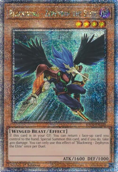 Blackwing - Zephyros the Elite (Quarter Century Secret Rare) RA04-EN145 card from Quarter Century Stampede