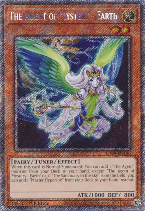 The Agent of Mystery - Earth (Platinum Secret Rare) RA04-EN146 card from Quarter Century Stampede