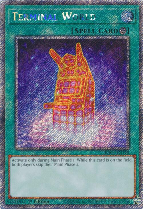 Terminal World (Platinum Secret Rare) RA04-EN148 card from Quarter Century Stampede