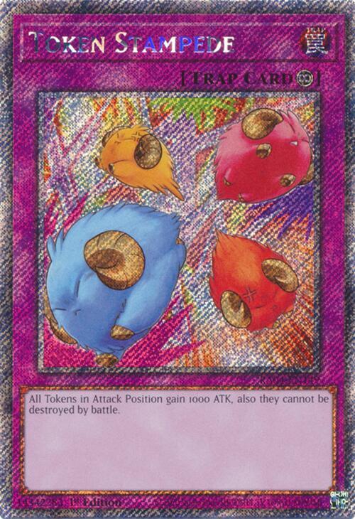 Token Stampede (Platinum Secret Rare) RA04-EN149 card from Quarter Century Stampede