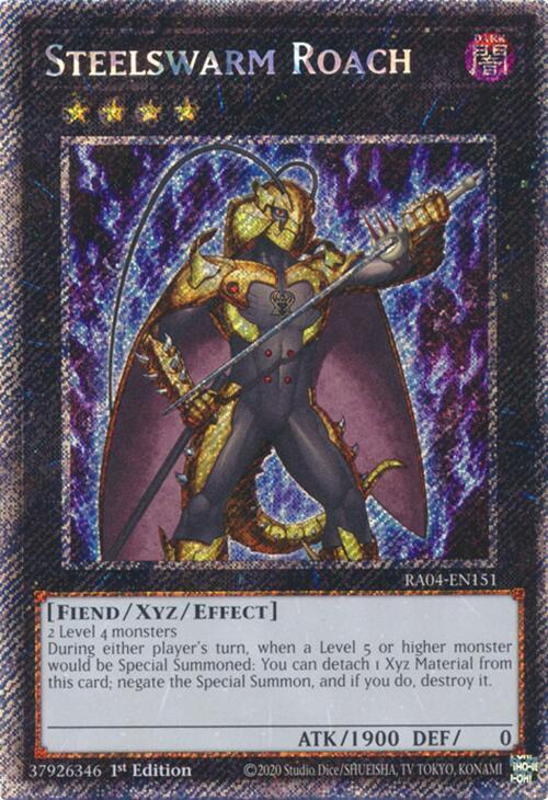 Steelswarm Roach (Platinum Secret Rare) RA04-EN151 card from Quarter Century Stampede