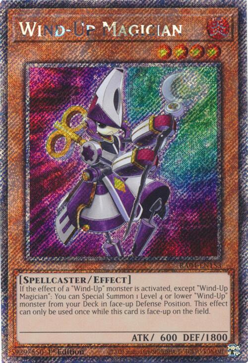Wind-Up Magician (Platinum Secret Rare) RA04-EN153 card from Quarter Century Stampede