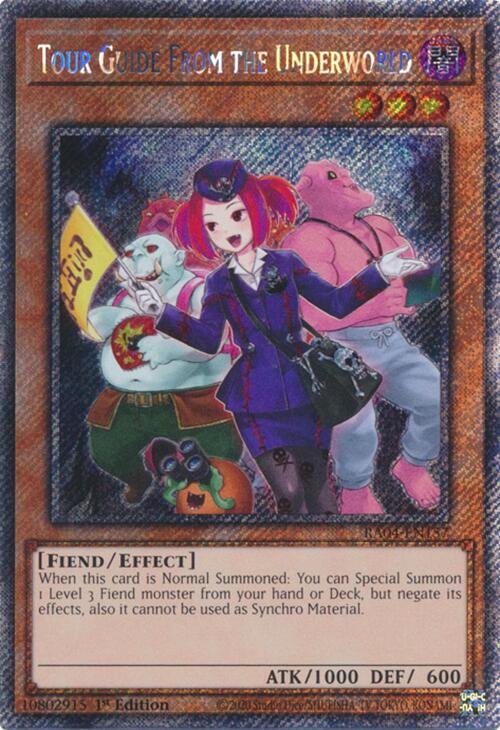 Tour Guide from the Underworld (Alternate Art) (Platinum Secret Rare) RA04-EN157 card from Quarter Century Stampede