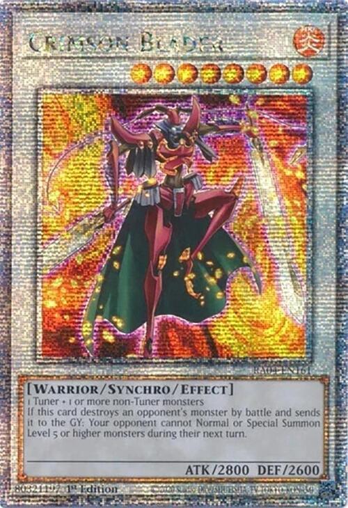 Crimson Blader (Quarter Century Secret Rare) RA04-EN161 card from Quarter Century Stampede
