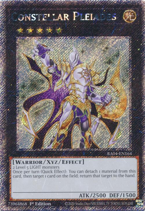Constellar Pleiades (Platinum Secret Rare) RA04-EN164 card from Quarter Century Stampede