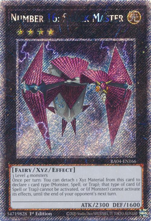 Number 16: Shock Master (Platinum Secret Rare) RA04-EN166 card from Quarter Century Stampede