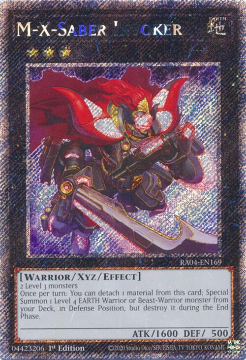 M-X-Saber Invoker (Platinum Secret Rare) RA04-EN169 card from Quarter Century Stampede
