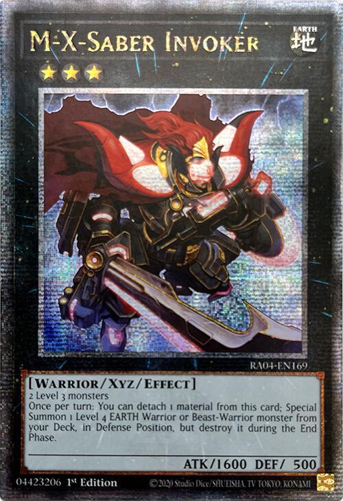 M-X-Saber Invoker (Quarter Century Secret Rare) RA04-EN169 card from Quarter Century Stampede