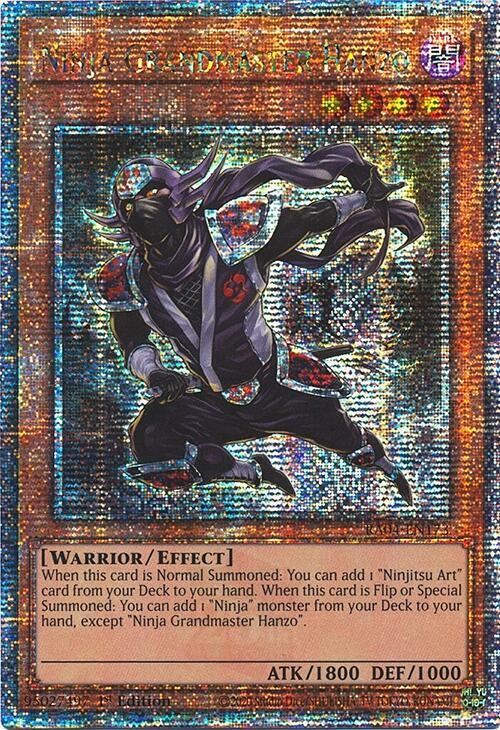 Ninja Grandmaster Hanzo (Quarter Century Secret Rare) RA04-EN173 card from Quarter Century Stampede